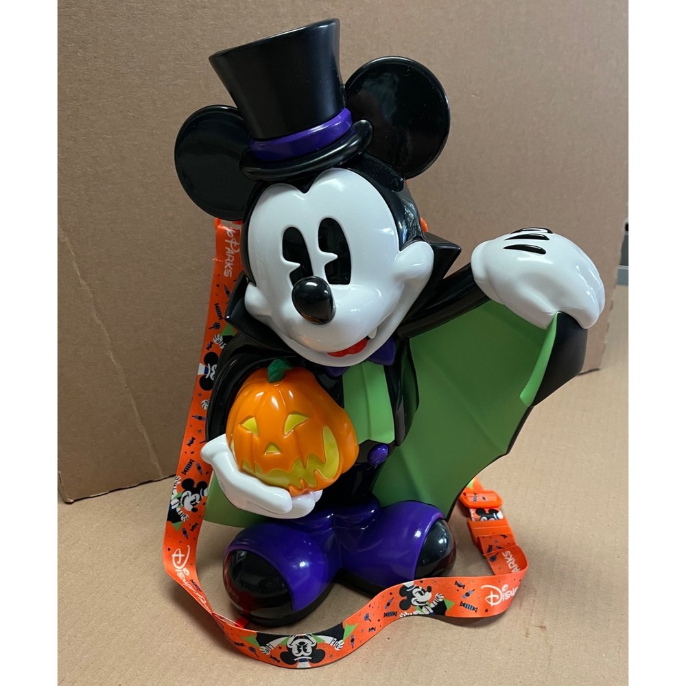 Disney Parks 2026 Halloween Vampire Mickey Mouse Pumpkin Popcorn Bucket New